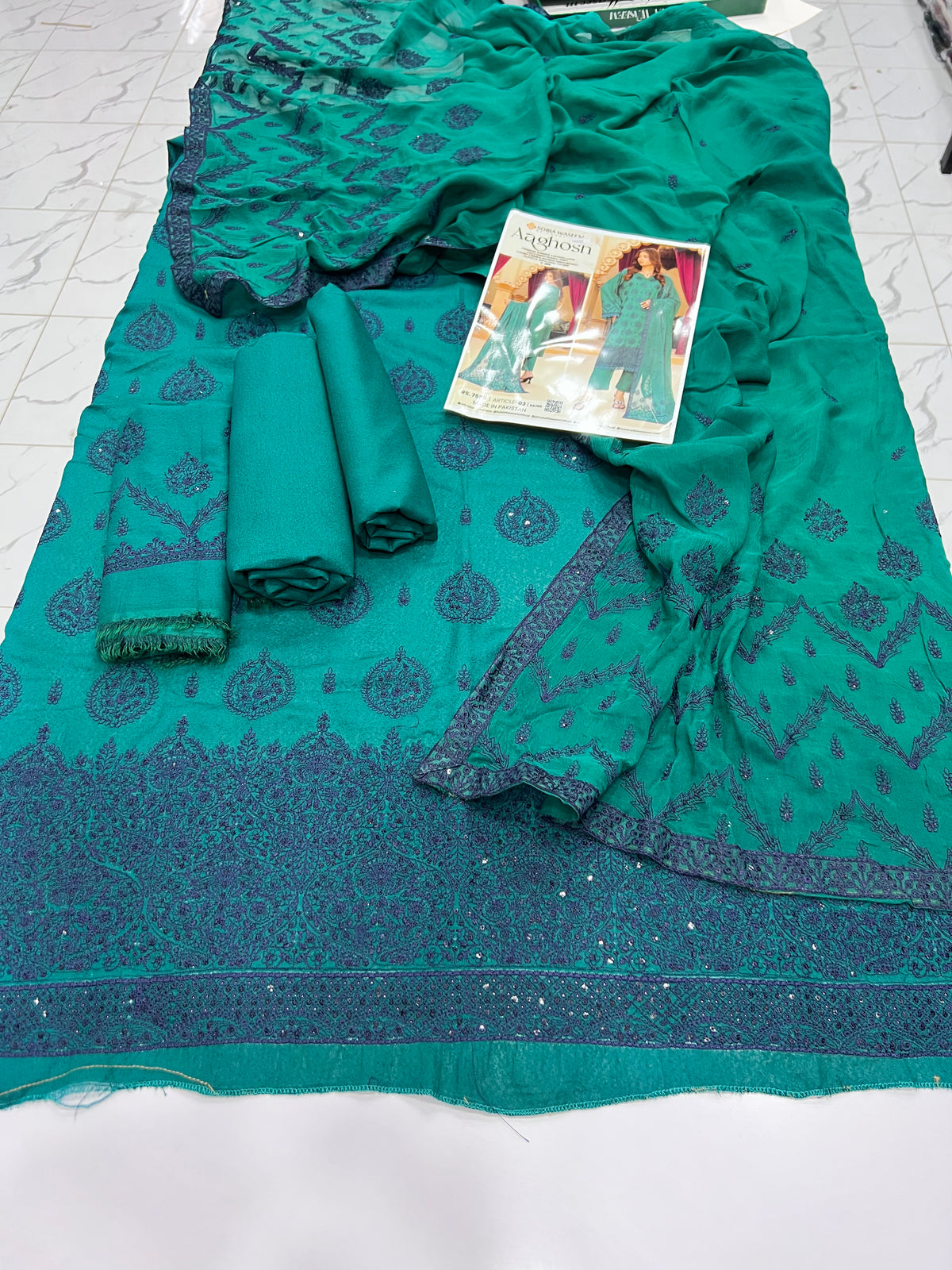 Premium Karandi Embroidered 3-Piece Suit