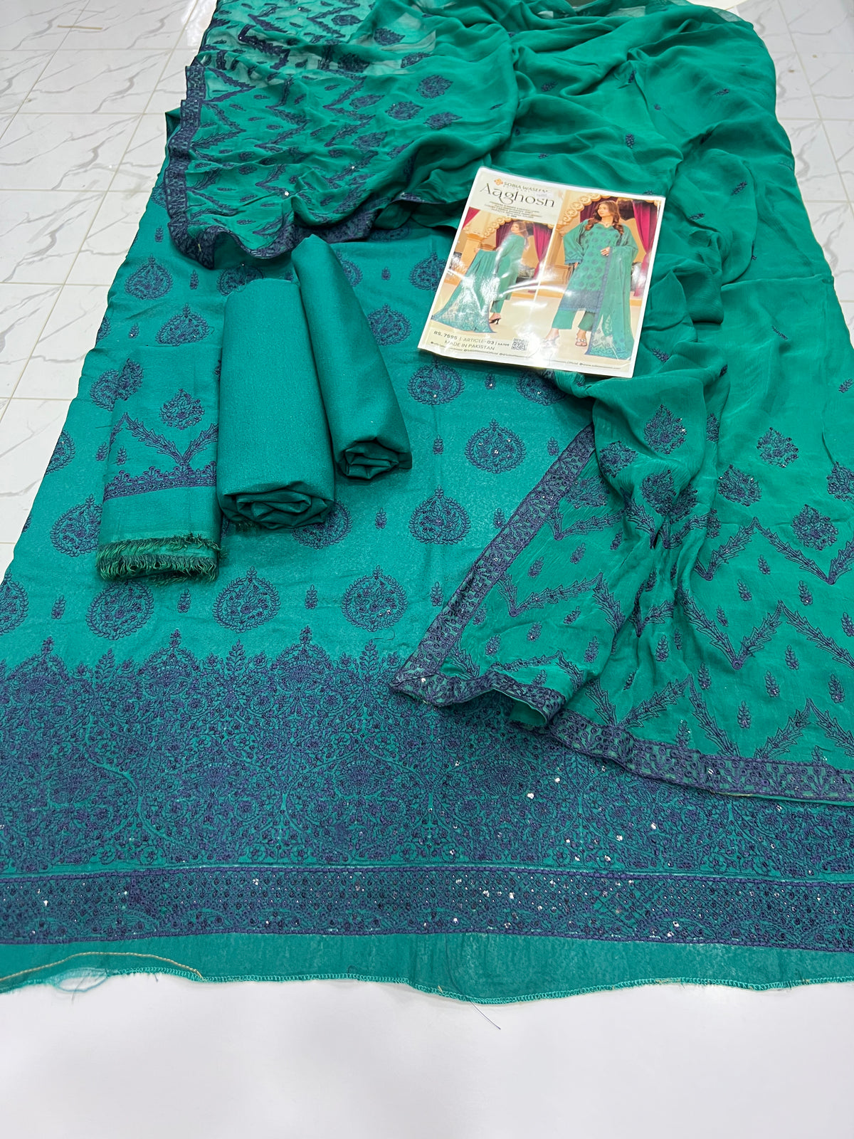 Premium Karandi Embroidered 3-Piece Suit