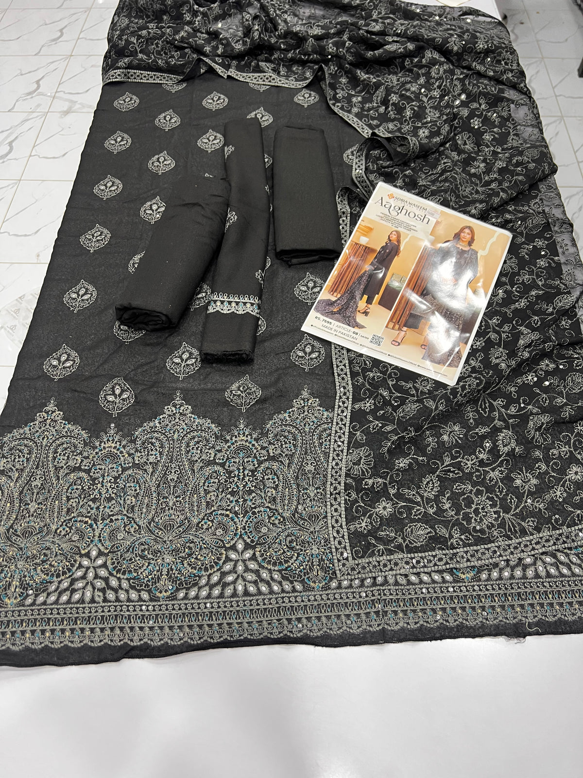 Premium Karandi Embroidered 3-Piece Suit