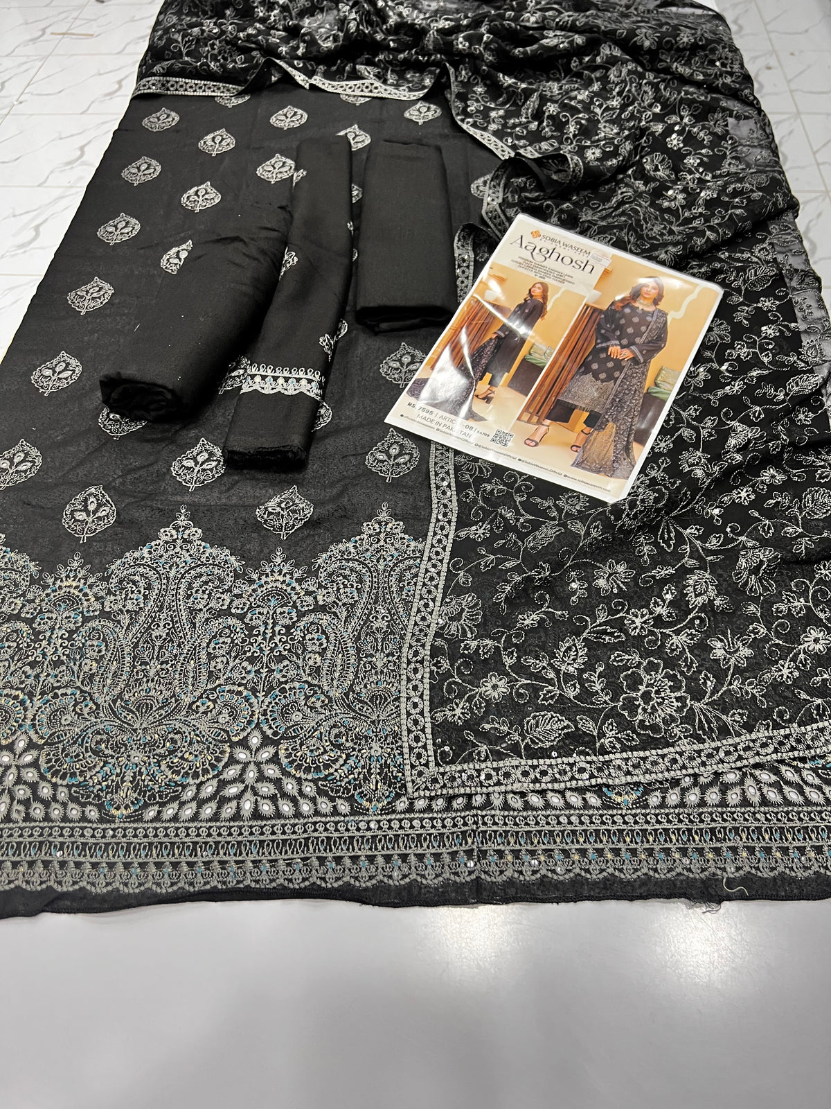 Premium Karandi Embroidered 3-Piece Suit